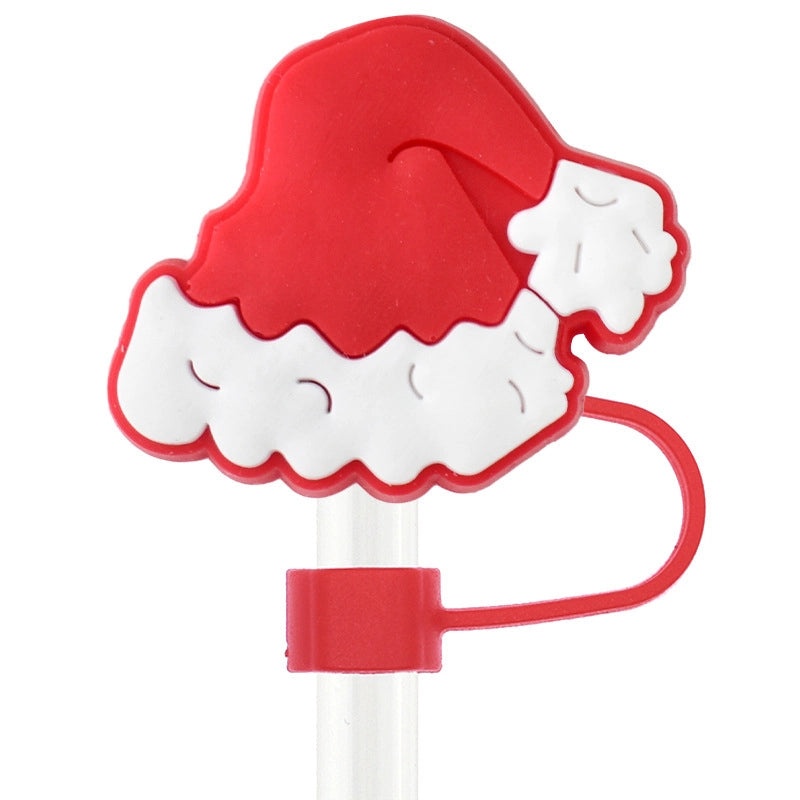 Christmas Holiday Silicone Santa Straw Caps 10PCS|Drinkware Accessories