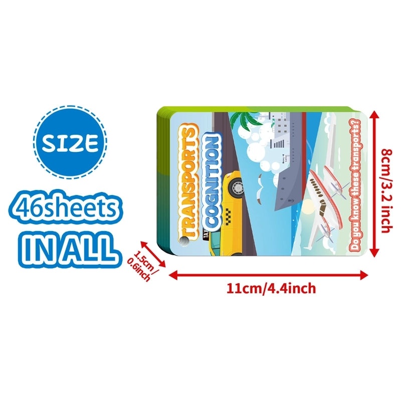 46 Engineering Vehicles Flash Cards for Kids|Early Education Educational Toys