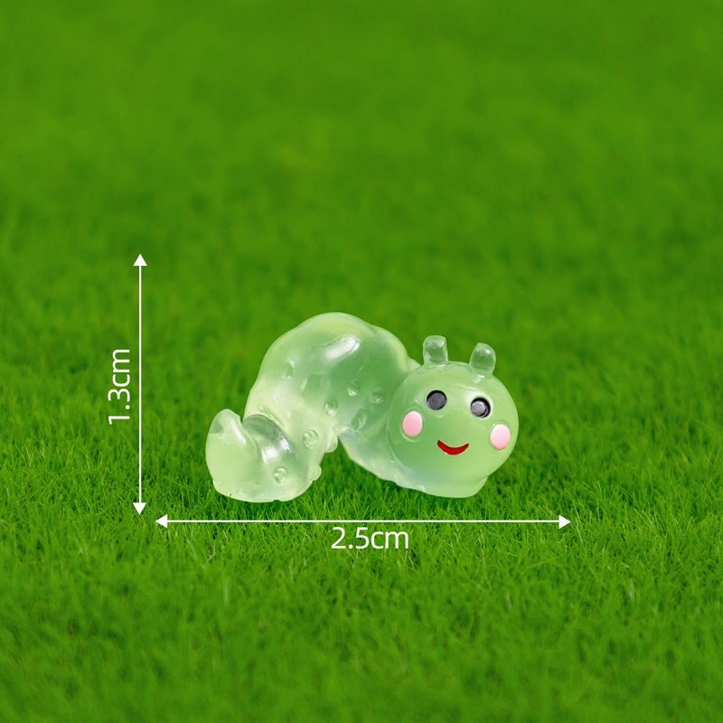 Glowing Moss Micro Landscape with Realistic Caterpillar for Succulent Garden DIY Decorative Miniature Ornaments|Garden Decor Accessories