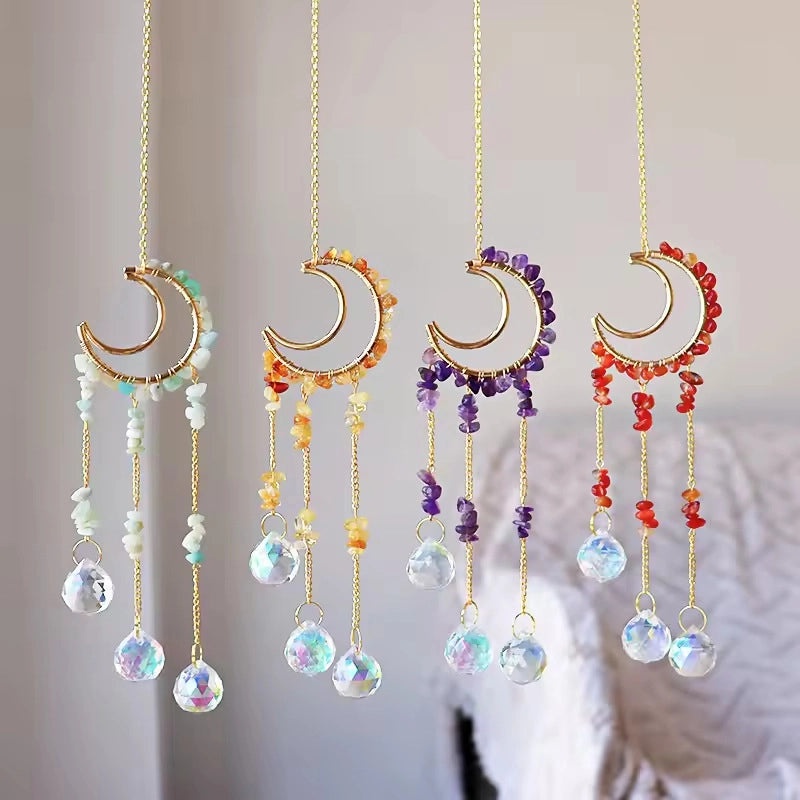 Elegant Moon Crystal Pendant Wall Art | Home Decor