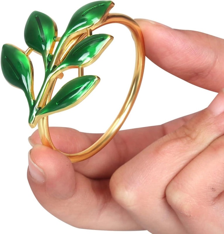 Elegant Leaf Design Zinc Alloy Napkin Ring for Casual and Pastoral Settings | Home & Dining Table Accessories