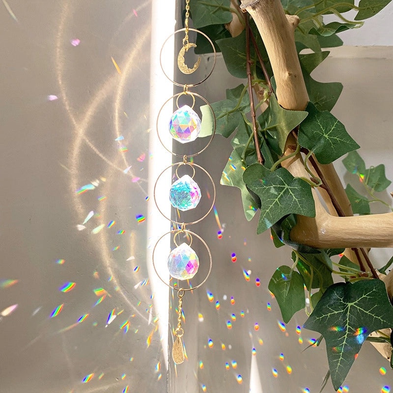 Geometric Moon Crystal Pendant Minimalist Wall Decor|Home Decor