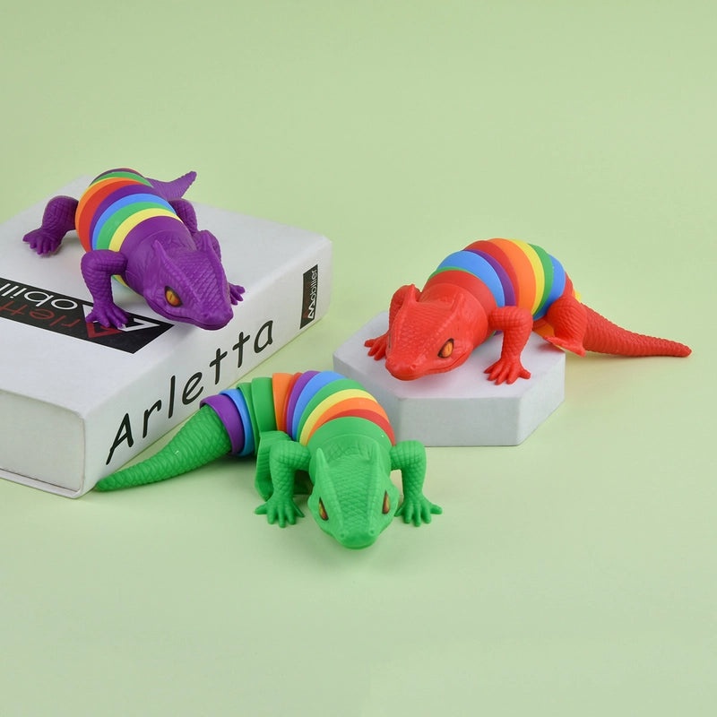 Stress Relief Lizard Toy Plastic Squeeze Toy for Kids and Adults | Stress Relief Toys