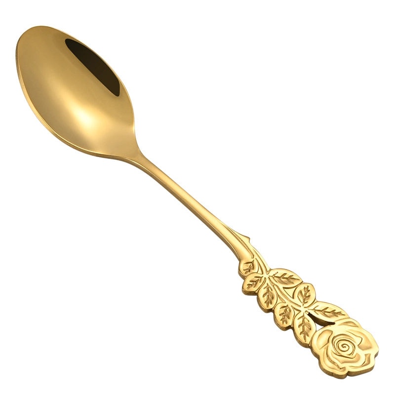Elegant Floral Stainless Steel Spoon for Casual Glam Use 1 Piece|Kitchen & Dining Utensils