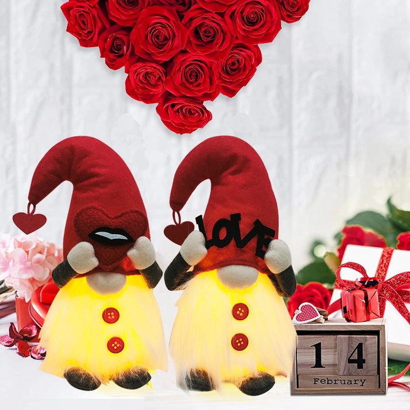 Valentine's Day Heart Letter Rudolph Doll PVC Cloth Indoor Table Decoration | Home Decor
