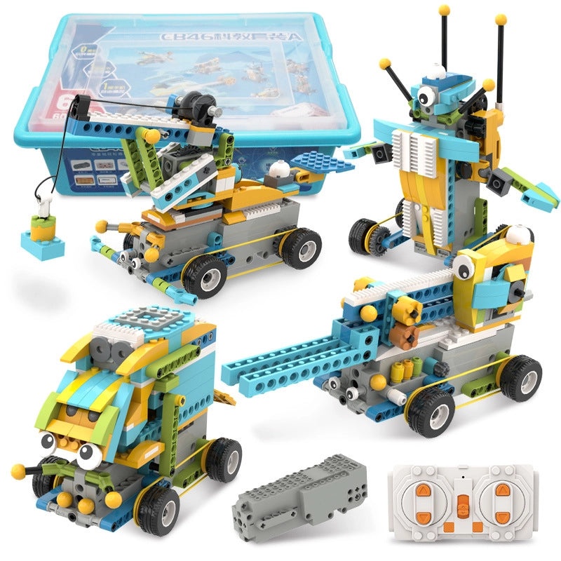 Electric Programming Robot Compatible with 9686 Small Particle Building Blocks | Educational STEM Robotics Kits