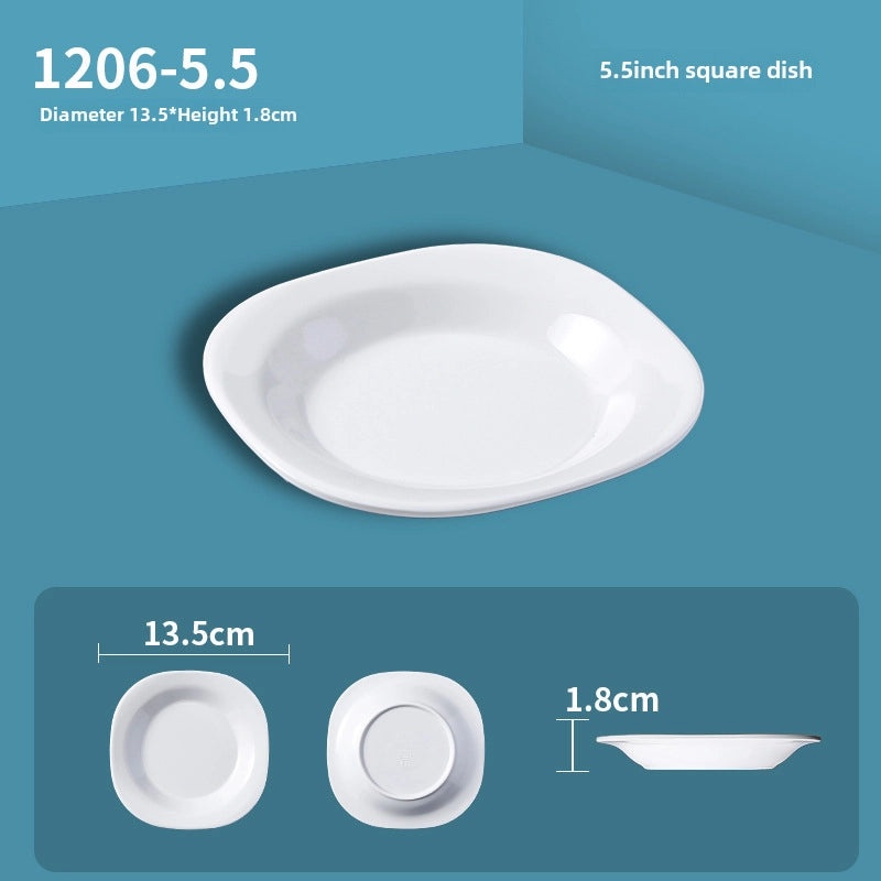 White Melamine Round Three-Compartment Sauce Dish Imitation Porcelain for Restaurant Hot Pot Serving|Kitchen & Dining Accessories