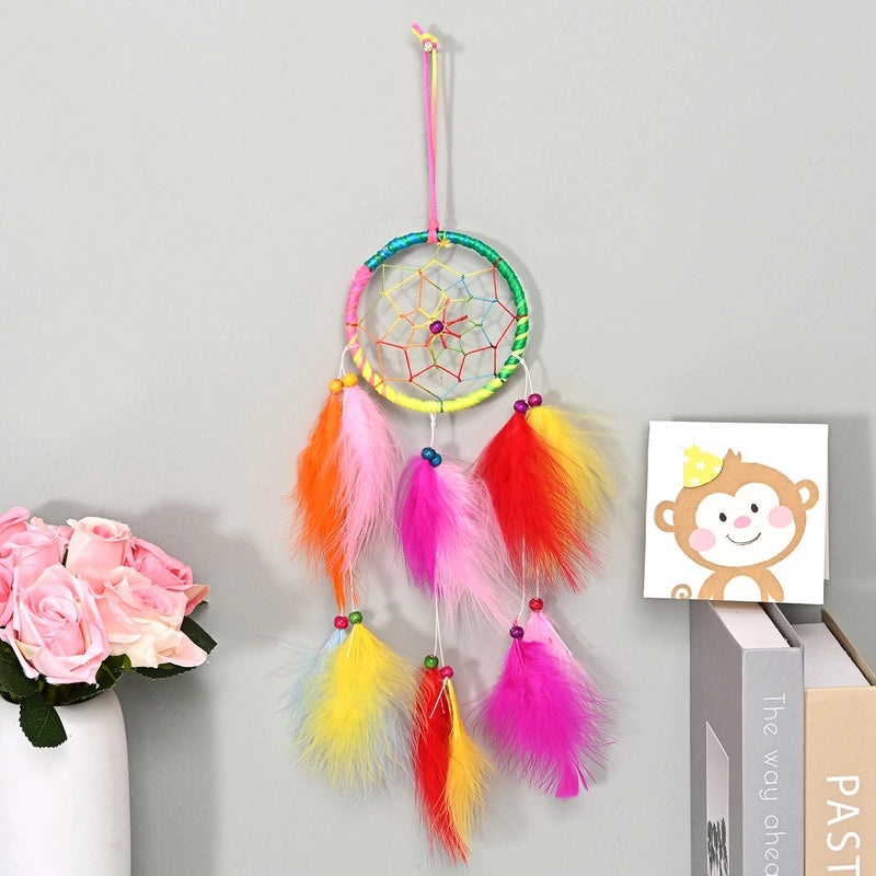 Minimalist Grid Wood Feather Dreamcatcher Decoration | Home Decor & Wall Art