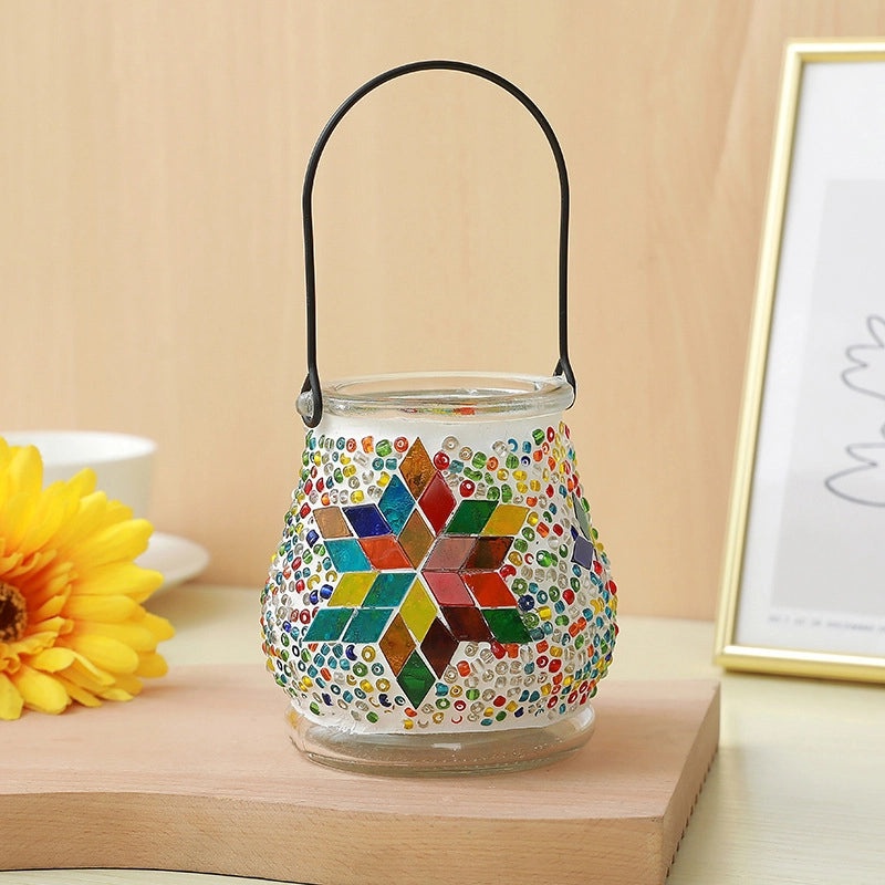 Handcrafted Painted Clay Geometric Glass Seed Beads | Handmade Jewelry Accessories