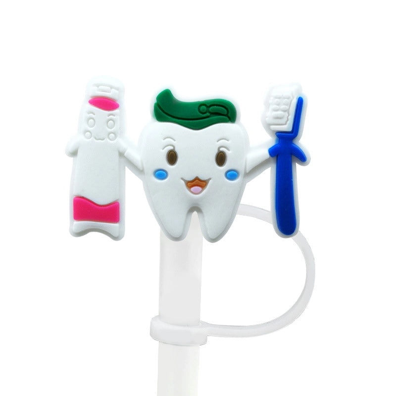 10 Pieces Multicolor PVC Straw Decorative Caps for Casual Vacation Style|Accessories