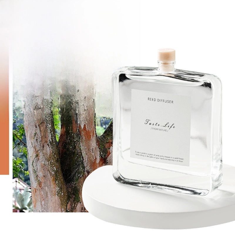 BYME 120ml Flat Aromatherapy Bottle with Rattan Sticks, Long-lasting Indoor Essential Oil Diffuser Set|Home Fragrance & Aromatherapy