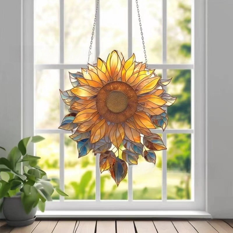 Sunflower Acrylic Window Hanging Light | Home Decor Lighting