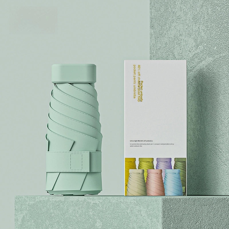 Ultra Light 60% UV Protection Folding Sun Umbrella for Women | Portable Pocket Sunshade with Custom Logo | Promotional Item | Fashion Accessories