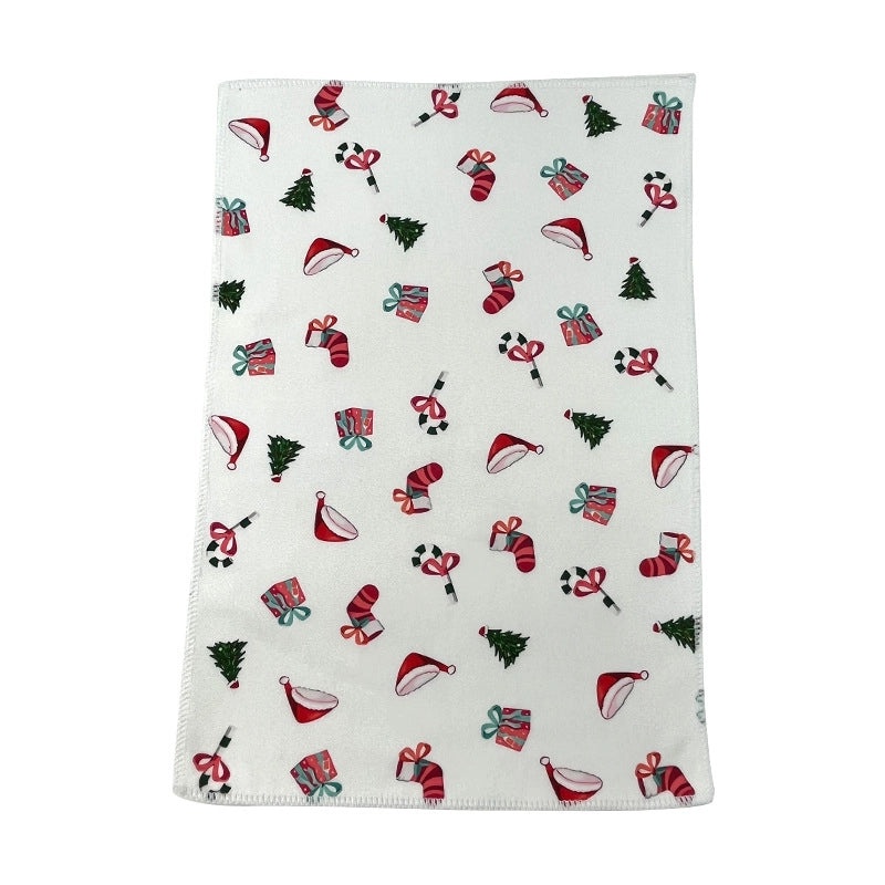 Christmas Casual Holiday Decor Santa Claus Christmas Tree Soft Microfiber Towel|Home & Living Decor