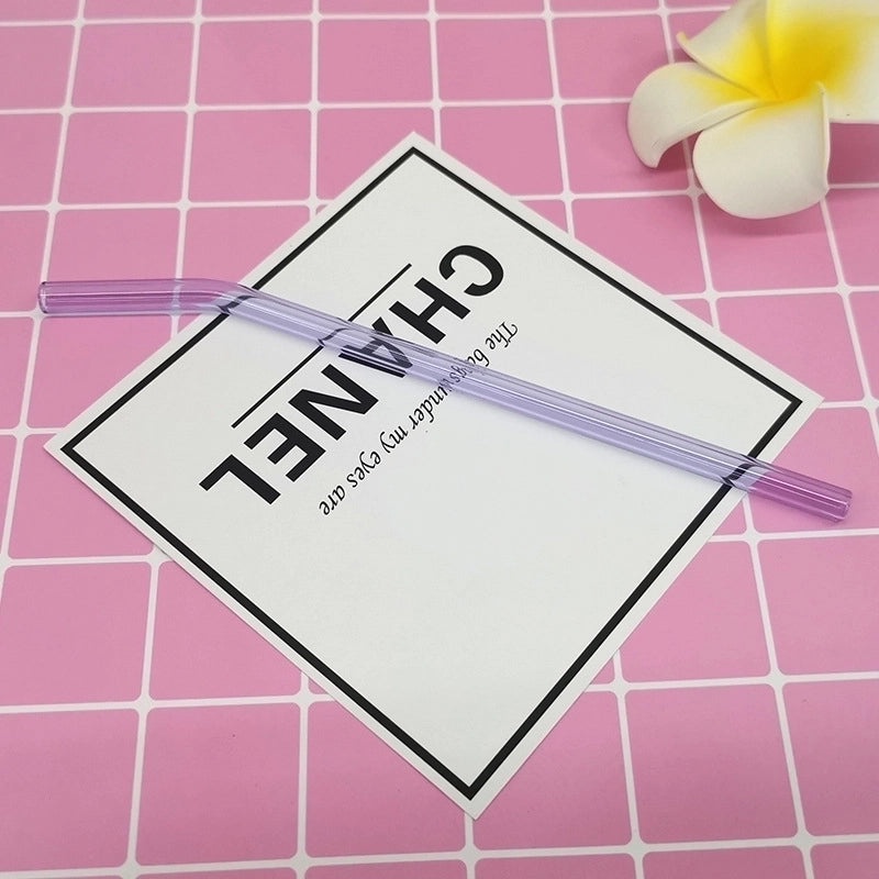 Stylish Single Solid Color Glass Straw for Reusable Drinkware | Kitchen & Dining Accessories