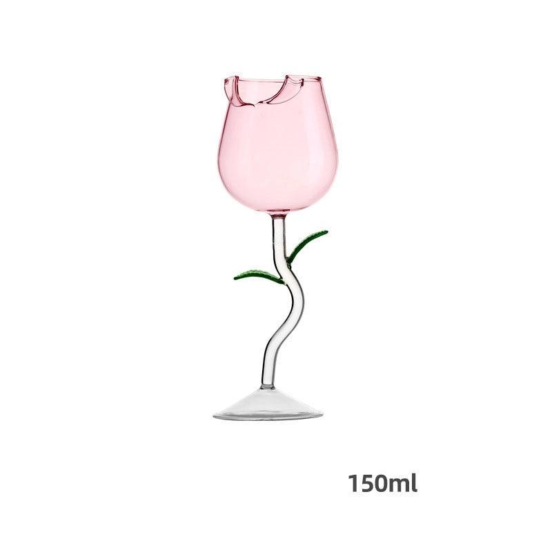Elegant Floral Design Glass Wine Cup 1 Piece|Drinkware & Glassware
