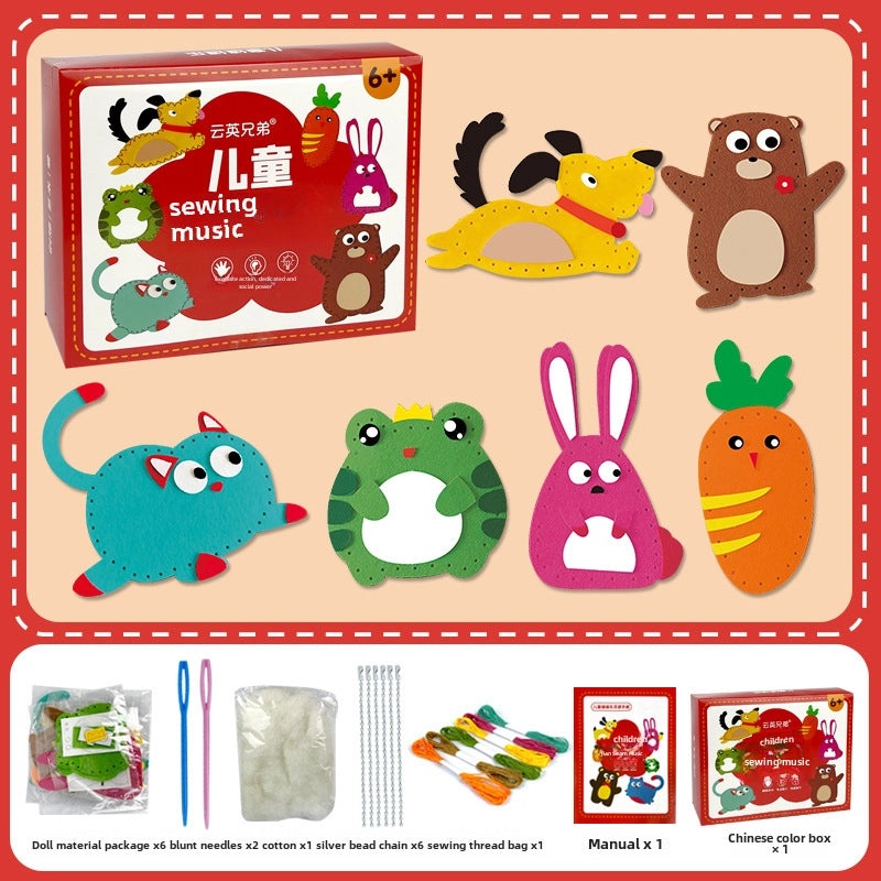 Kids DIY Music Puzzle Sewing Kit Non-woven Pendant Craft Materials Bag | Early Education Teaching Aids