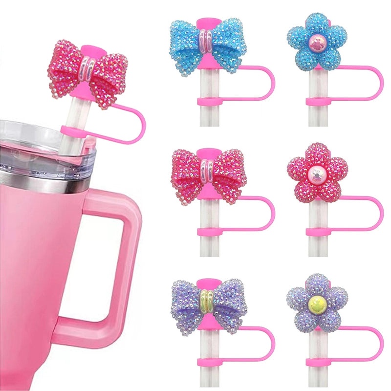 Pastoral Floral Resin Straw Cap Decorative Cover for Drink Bottle | Kitchen & Dining Accessories