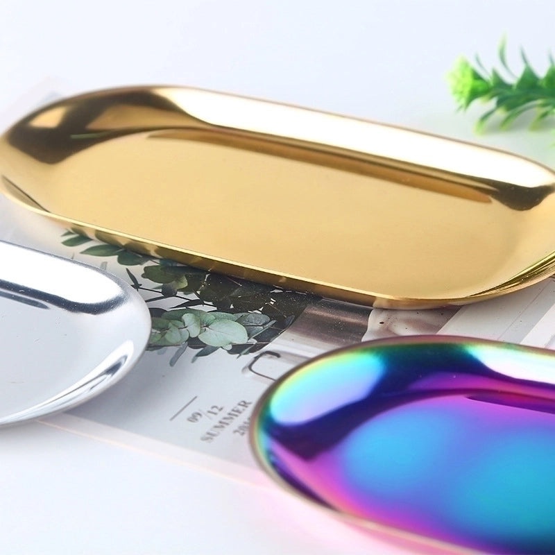Oval Heart Shaped Stainless Steel Tray for Casual Use | Storage & Organization