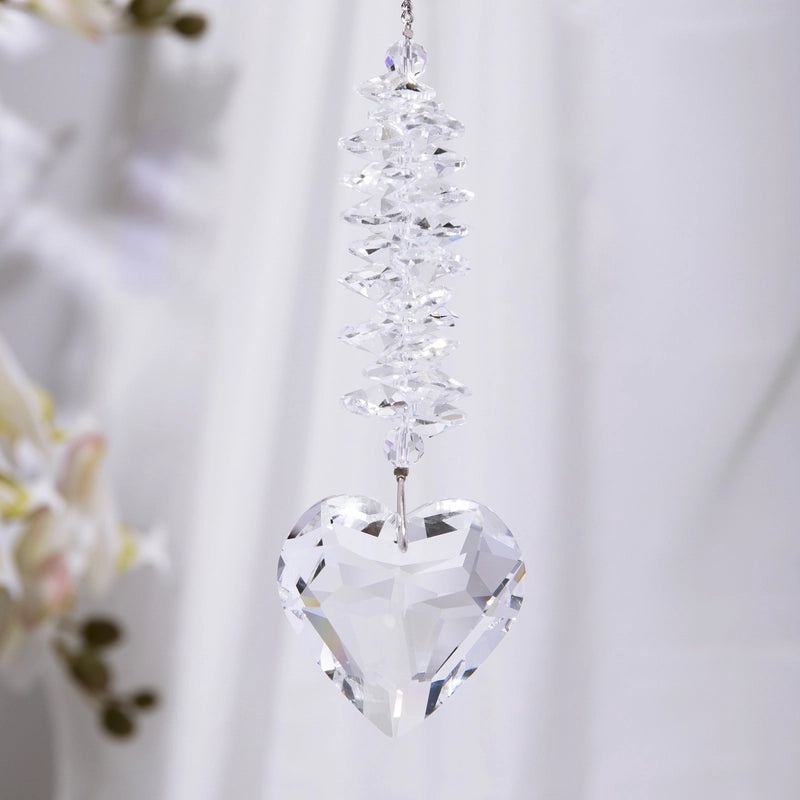 Crystal Heart Shaped Geometric Suncatcher Wind Chime for Wall Decor|Home Decor