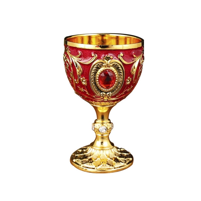 Golden Goblet Wine Glass Set Small Cup for Tea Water Holy Water Decorative Drinkware|Kitchen & Dining