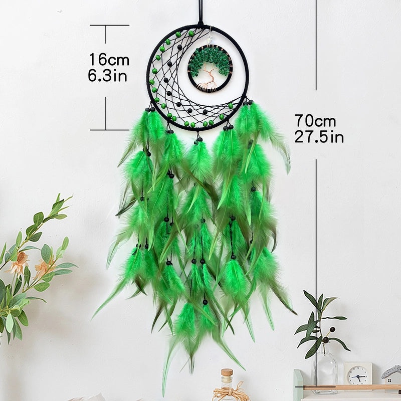 Handmade Dream Catcher Wall Hanging Feather Mesh Decoration Nordic Style Tree of Life Craft | Home Decor