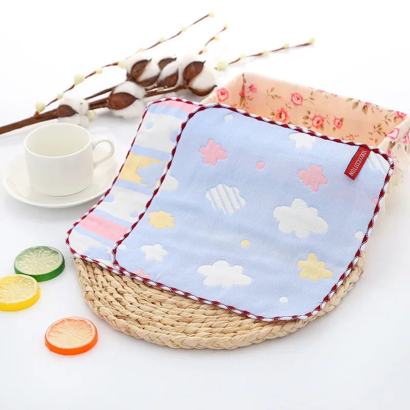 Adorable Cartoon Cotton Baby Burp Cloths Soft Absorbent Accessories for Newborns|Baby Accessories