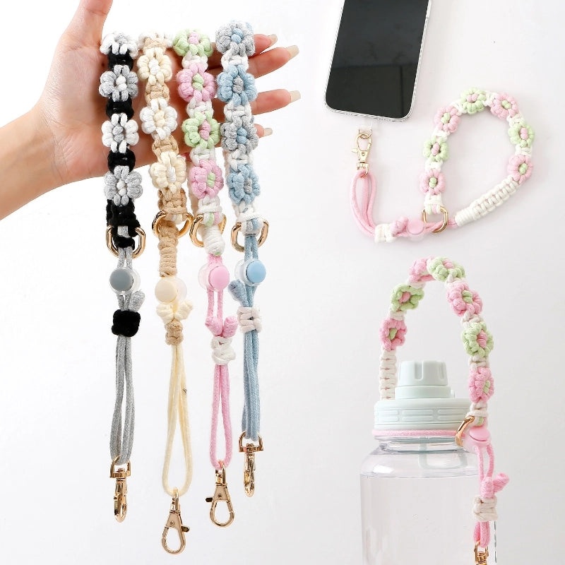 Cotton Rope Flower Water Bottle Holder, Casual Style | Accessories & Outdoor Gear