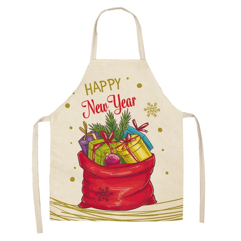 Holiday Themed Synthetic Fiber Apron with Text Design 1 Piece|Kitchen & Dining Accessories