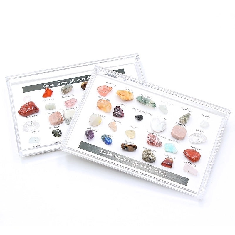 Natural Crystal Agate Gemstone Set 24 Types Polished Ore Specimens for Geology Teaching|Educational Supplies