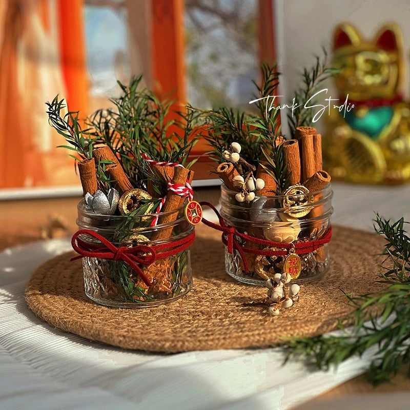 Minimalist Dried Flower Home Fragrance with Preserved Plants and Cinnamon Ornaments|Home Decor