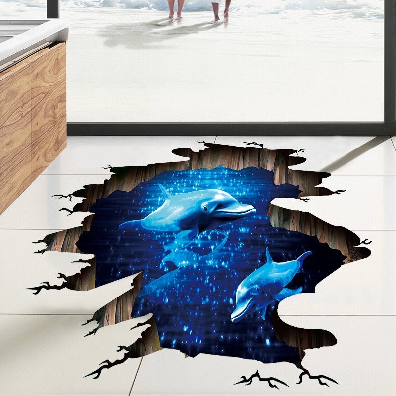 Dark Blue Phantom Dolphin Wall Decal for Home Decor|Wall Stickers