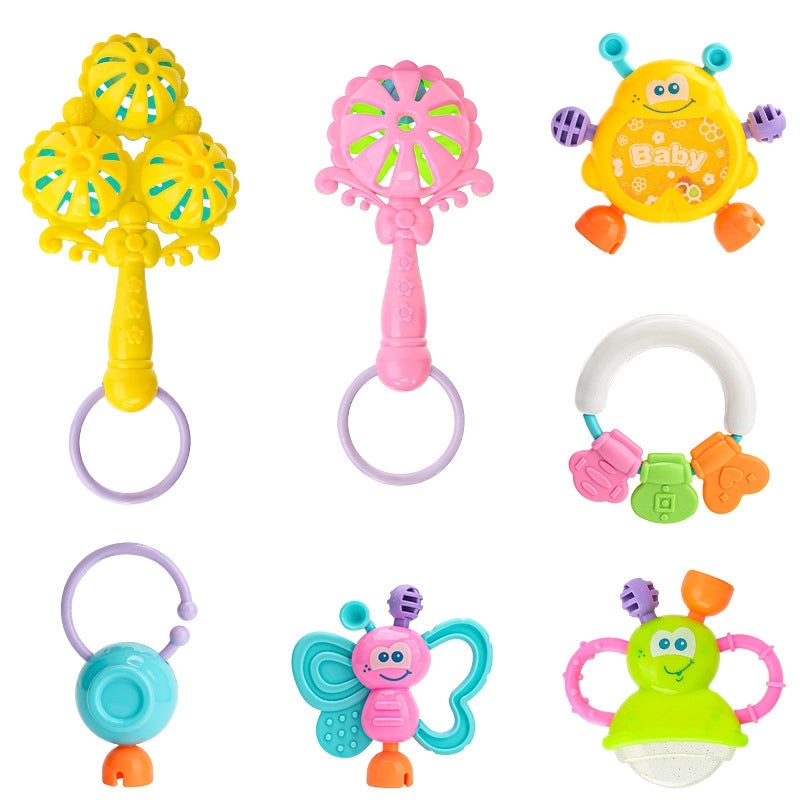 Baby 7-piece Cartoon Rattle Set for Newborns 0-3 Years | Baby Toys & Early Learning Accessories