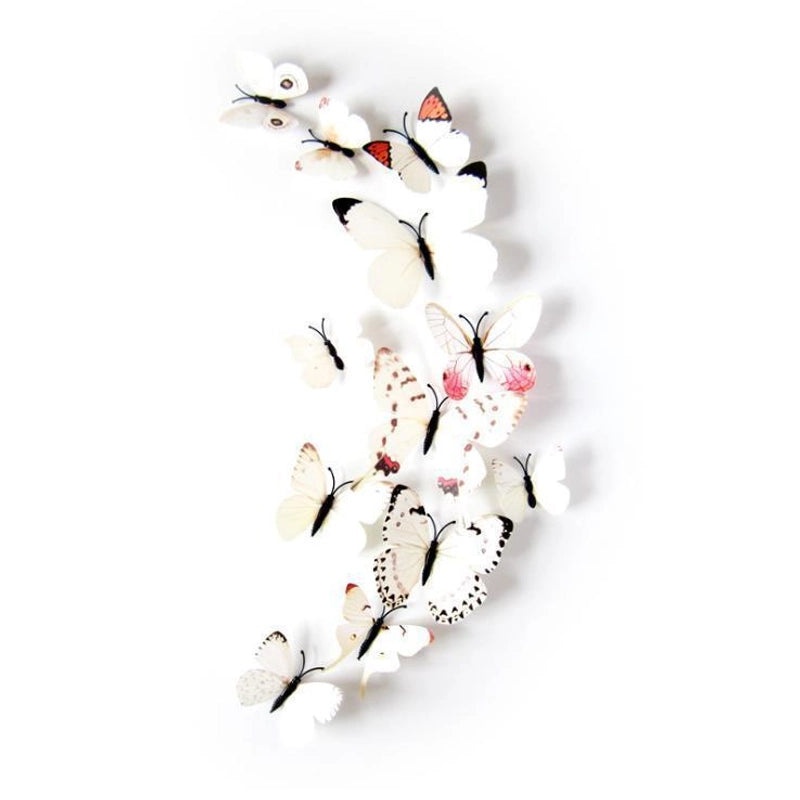 3D Butterfly Wall Stickers with Glue Imitation Decorative Fridge Magnets for Wedding Home Decor|Home Decor & Wall Art