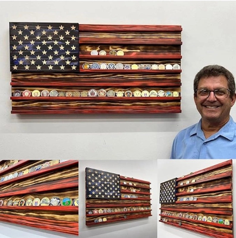 Minimalist Wooden National Flag Jewelry Holder Wall Art|Home Decor & Wall Art