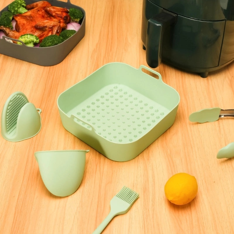 Silicone Air Fryer Cake Mold Round Cup DIY Baking Plate Mafen Cup Non-stick Silicone Pad|Kitchen & Dining Bakeware