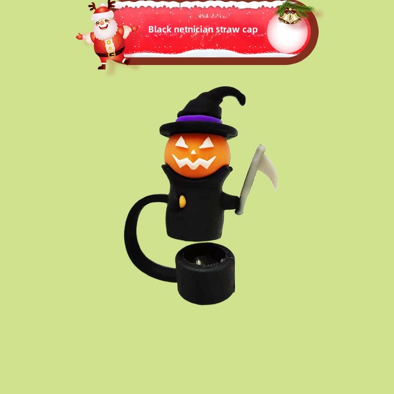Halloween Silicone Straw Cap 10mm Reusable Straw Sleeve Party Accessory|Kitchen & Dining Accessories