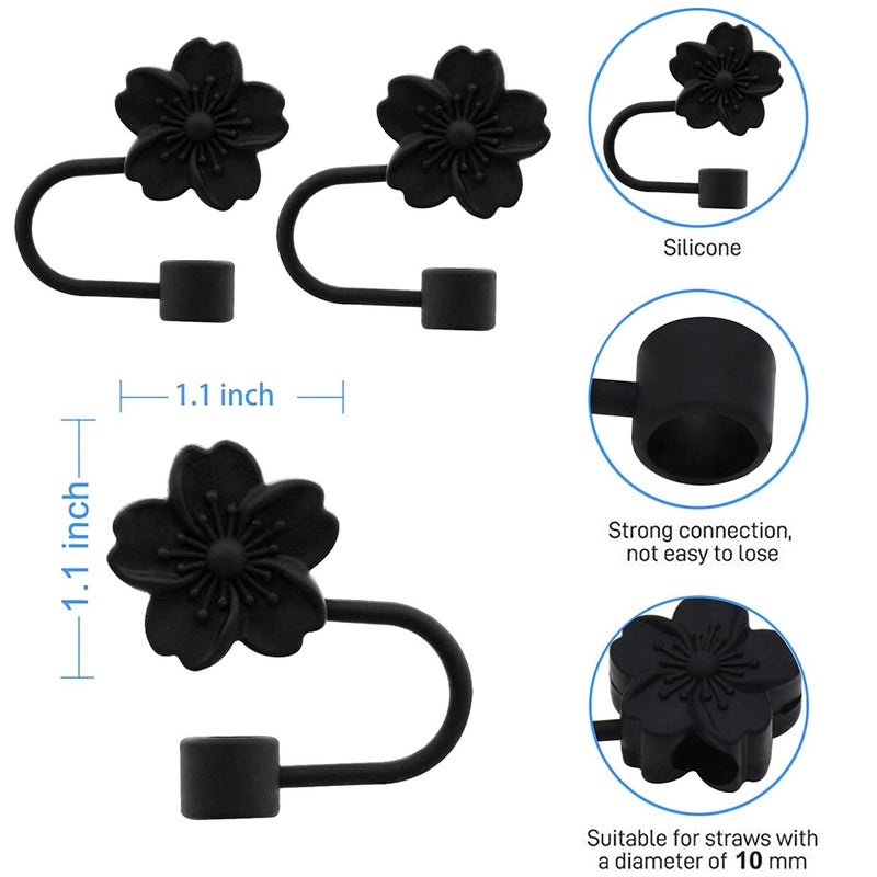 Elegant Floral Silicone Straw Cap for Cups | Drinkware Accessories