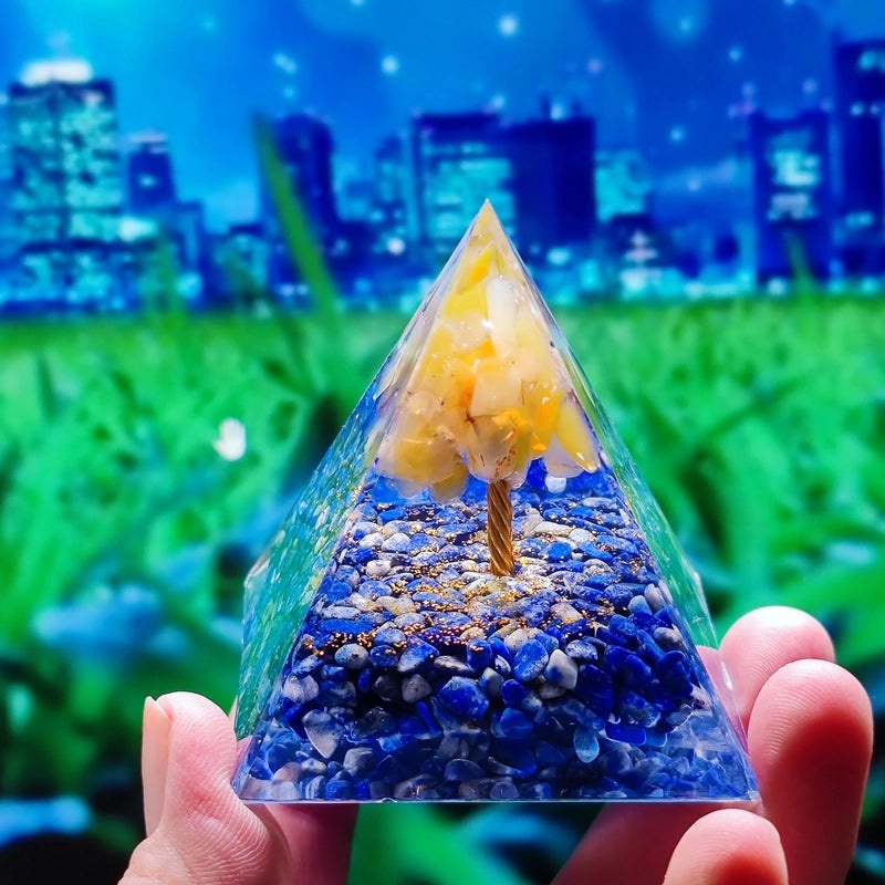 Crystal Ball Gravel Pyramid Resin Crafts Desktop Decoration Unique Station Ornament|Home Decor