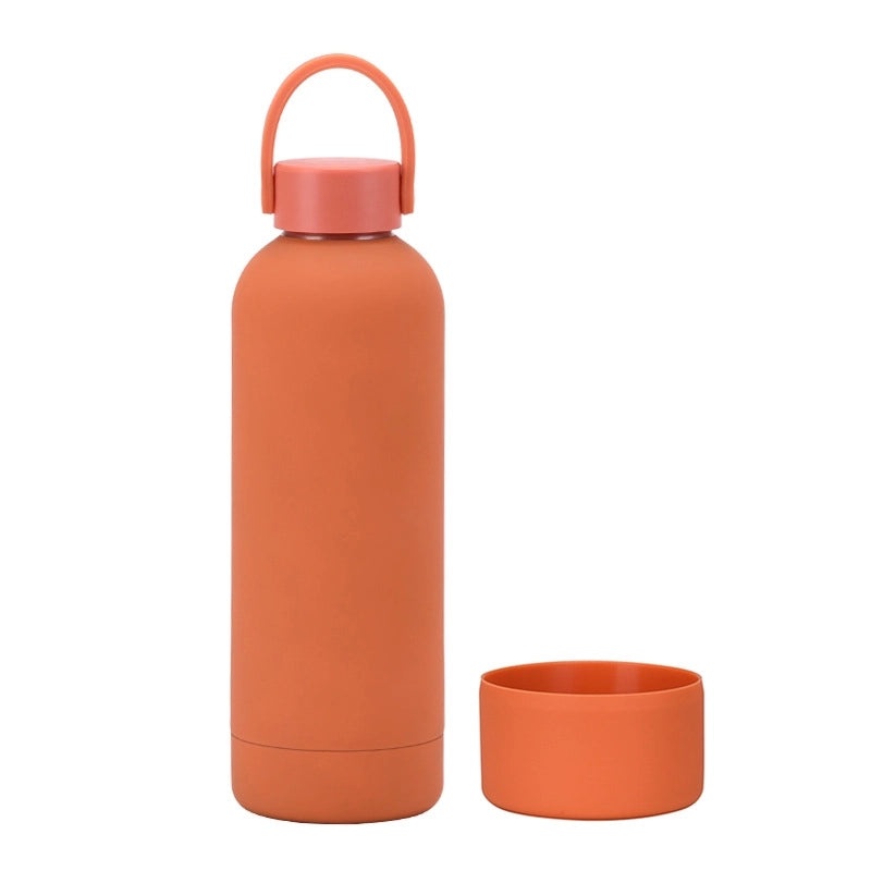 Stylish Solid Color Stainless Steel Water Bottle with Silicone Sleeve 1 Piece|Drinkware & Bottles