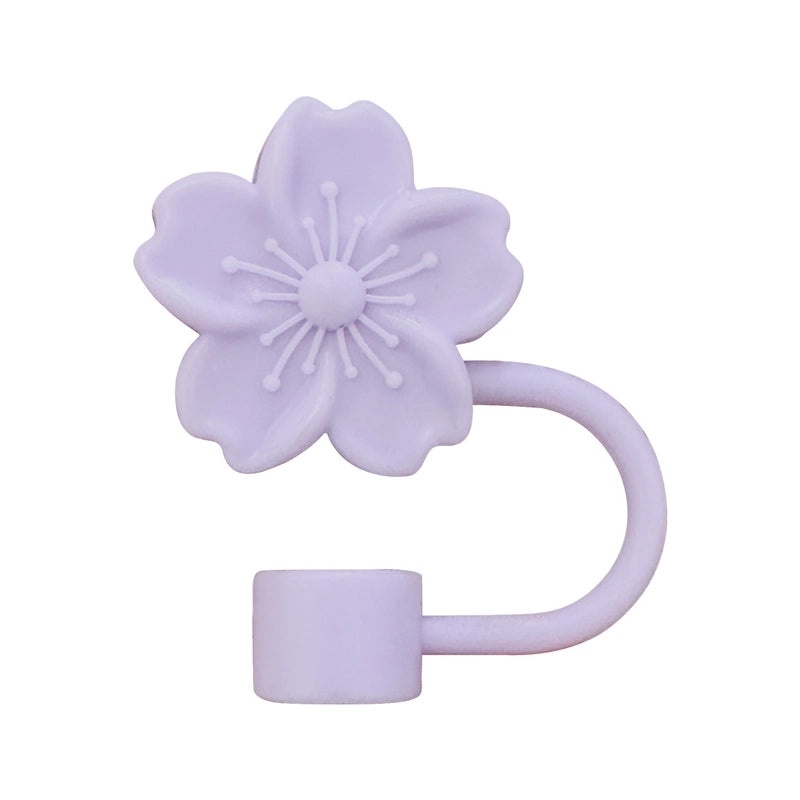 Elegant Floral Silicone Straw Cap for Cups | Drinkware Accessories
