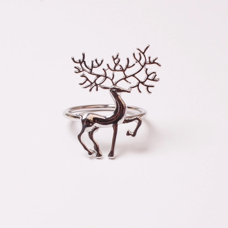 Festive Cartoon Metal Napkin Ring for Christmas Vacation | Holiday Table Decor Napkin Rings