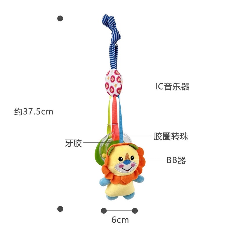 Dolery Baby Stroller Hanging Toy with Rubber Ring Rattle and Music for 0-1 Year Old|Baby Toys & Accessories