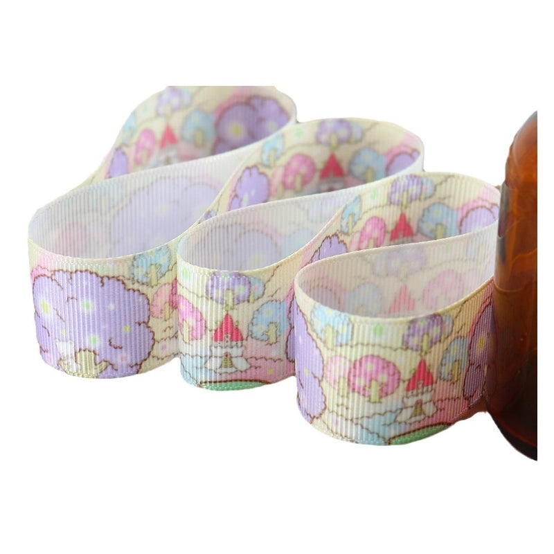 Cartoon Soft Color Thermal Transfer Printed Ribbed Ribbon DIY Handmade Bow Hair Accessory Gift Packaging|Hair Accessories