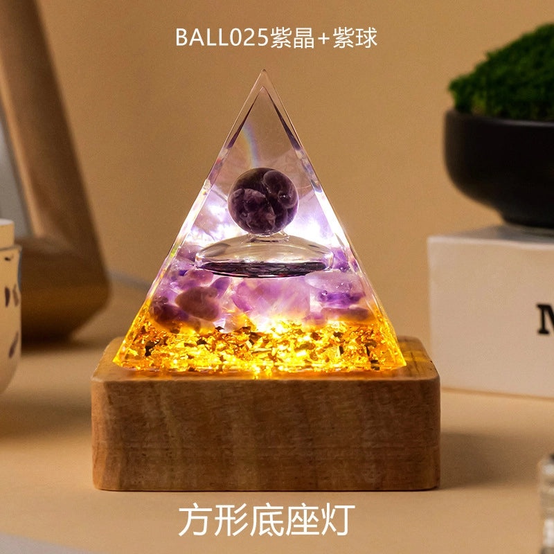 Minimalist Natural Crystal Pyramid Ornament Small Conical Decorative Crystal Piece|Home Decor Accessories