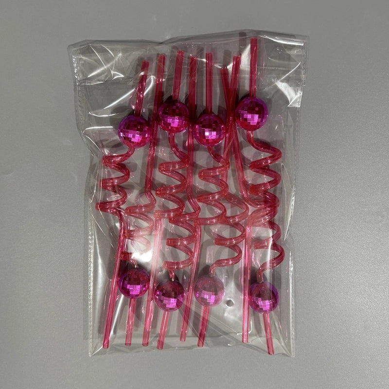 2024 New Disco Mirror Ball Mosaic Plastic Straw for Party Decoration | Party Supplies