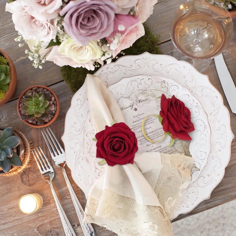Elegant Rose Metal Napkin Ring Single Piece|Tableware & Dining Accessories