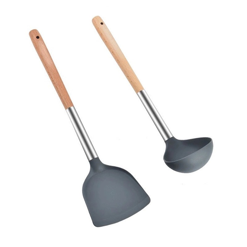 Premium Silicone Spatula with Long Wooden Handle|Kitchen Utensils & Gadgets