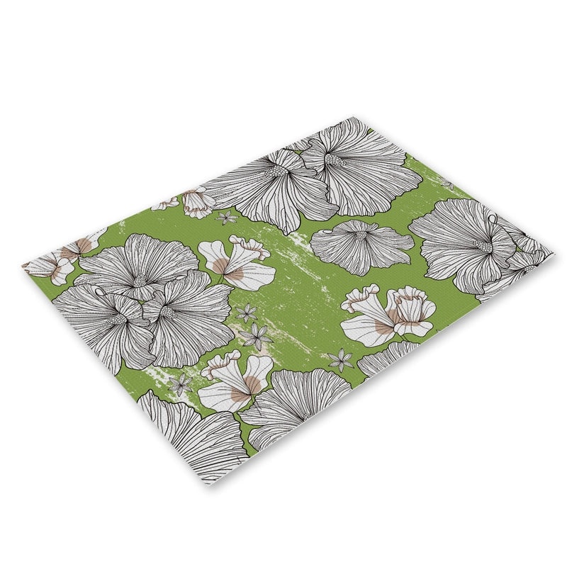 Adorable Rabbit and Heart Letter Linen Placemat for Dining Table Decor|Home Decor and Kitchen Accessories