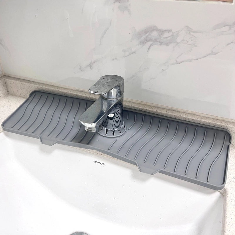 食品级硅胶排水垫|厨房浴室水龙头防溅洗碗槽长款可折叠垫|厨房用品